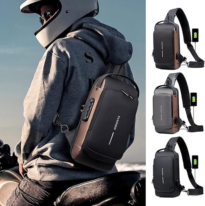 TravelGuard™ Anti-Theft Sling Bag – Waterproof, USB Charging & Secure for Daily Use