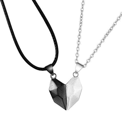 MagniLove™ Magnetic Heart Couple Pendant Necklace – 2-Piece Matching Set for Men & Women