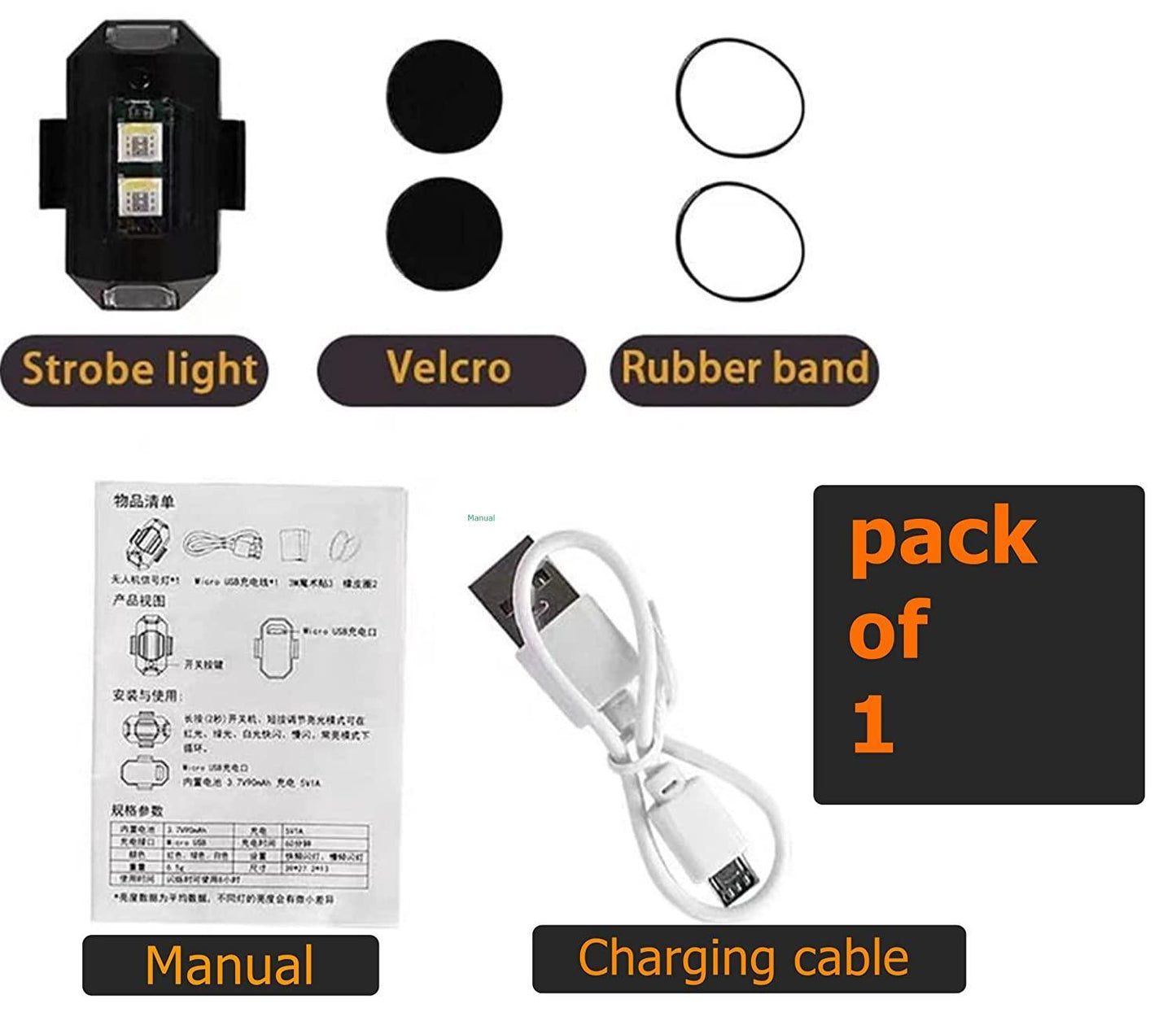 GlowBeam™ 7-Color LED Strobe Light – USB Rechargeable, Multi-Mode Signal & Safety Light