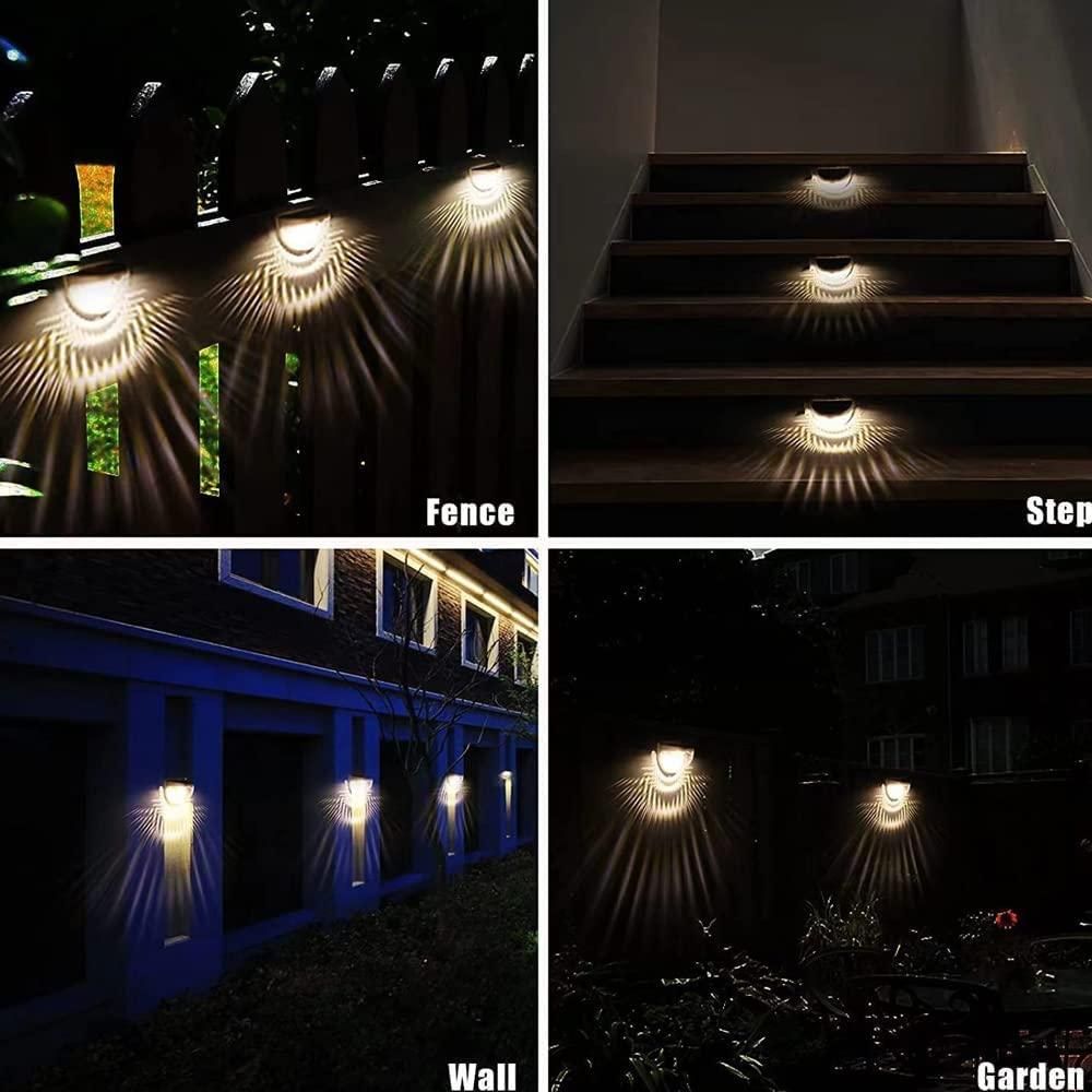 SolarGlow™ Outdoor Fence Lights (Pack of 4) – Auto-On, Zero Electricity Cost