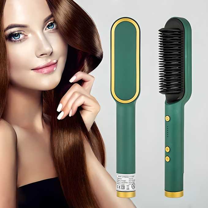 SilkyStraight™ Professional Electric Hair Straightener Brush – Instant, Frizz-Free Hair