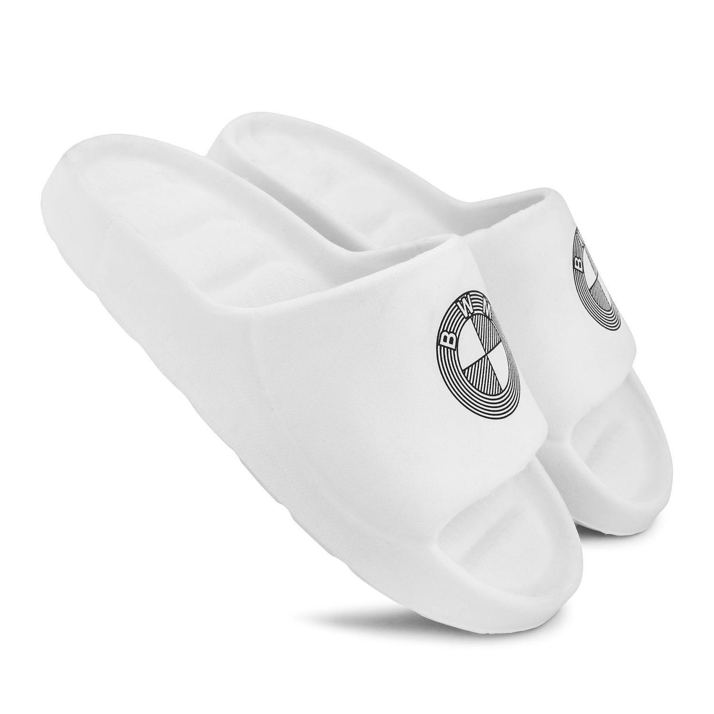 TurboGlide™ Men's Luxury White Slide Sandals – Ultimate Comfort & Style