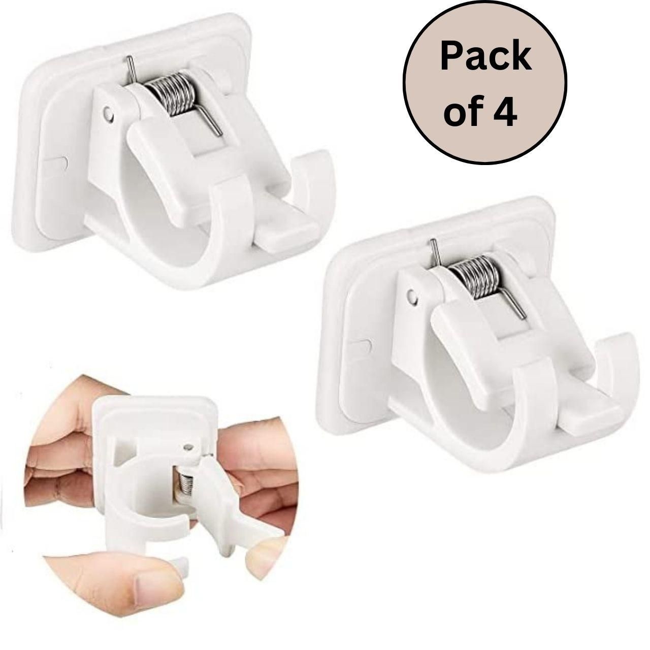 QuickGrip™ Self-Adhesive Instant Wall Mount Sticking Clip Hooks – Heavy-Duty & Damage-Free (Pack of 4)