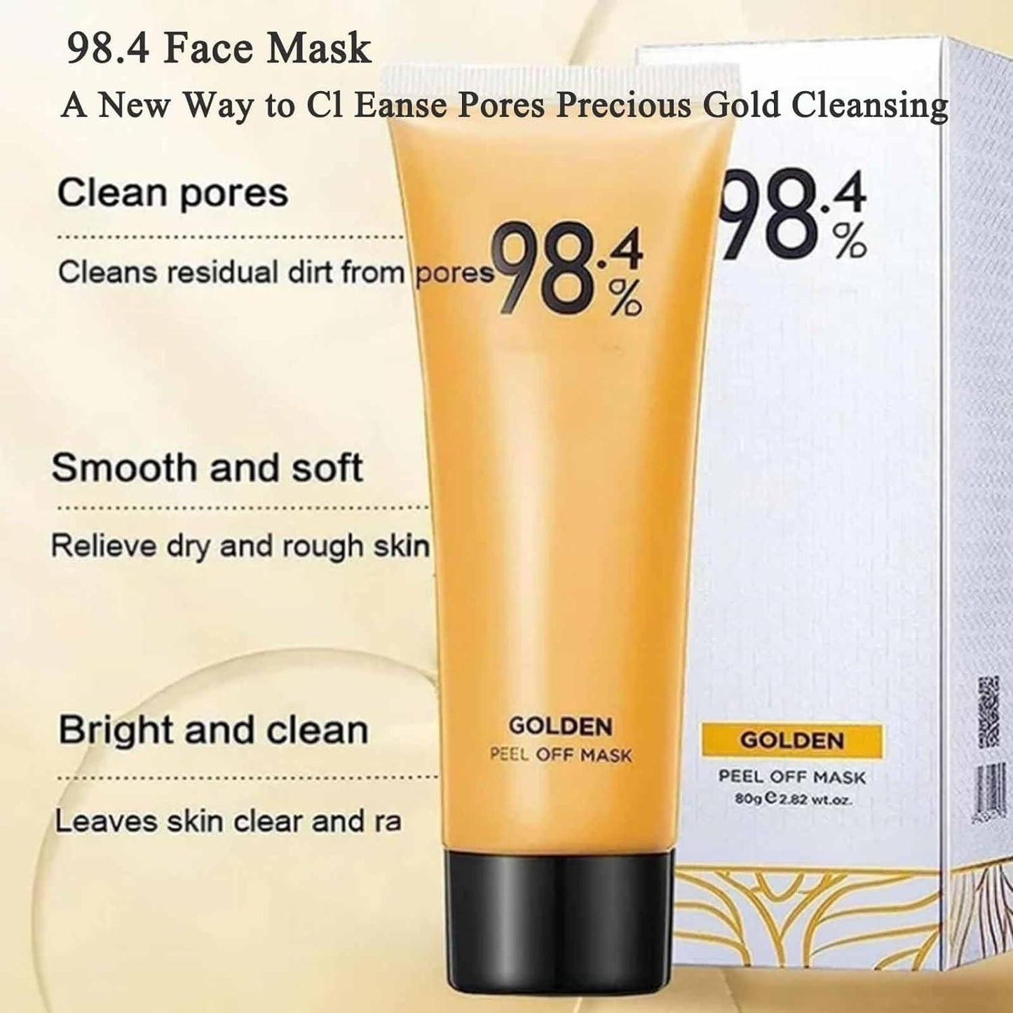 24K Gold Peel-Off Mask (Pack of 2) – Deep Cleanse, Brighten & Rejuvenate