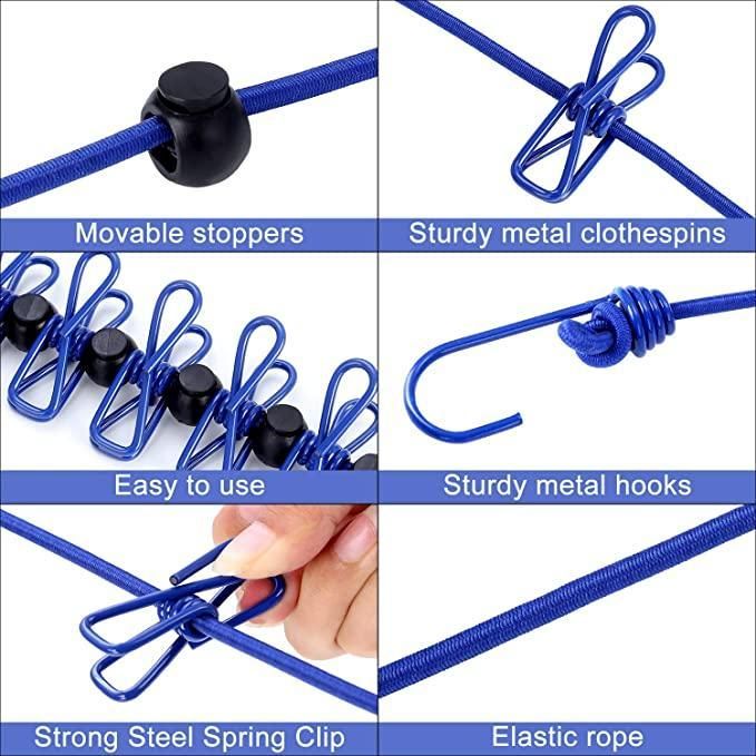 ravel Clothesline, Portable, Retractable and Adjustable Camping (Pack of 2)