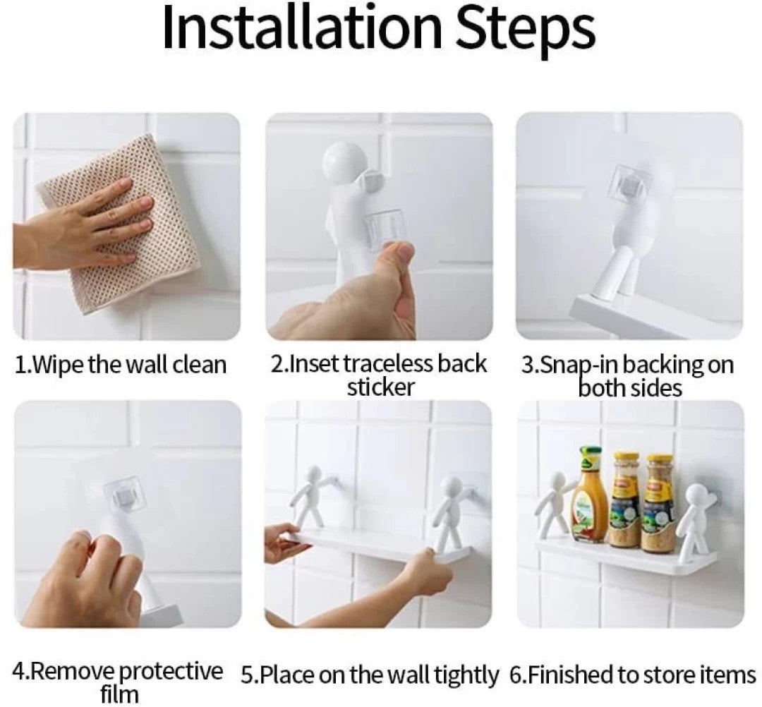 StickBuddy™ Wall Hanging Storage Shelf – No-Drill, Heavy-Duty Organizer for Bathroom & Kitchen
