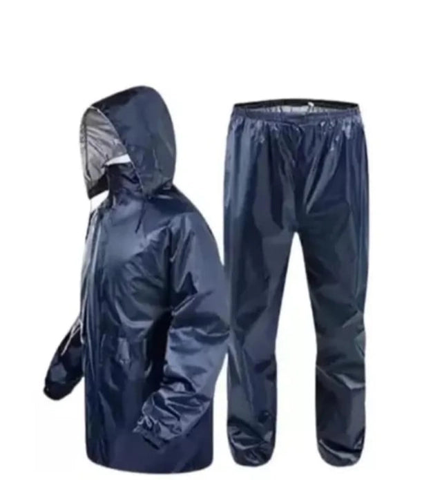 Polyester Solid Rainsuit for Men (Black, XL)