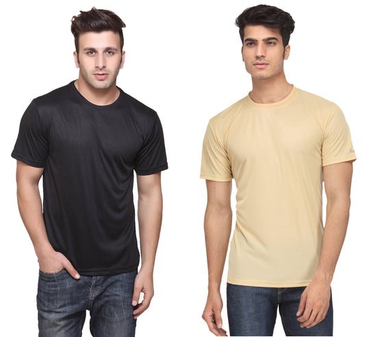 Ketex Round Neck Men's Polyester Blend Dri Fit T-Shirts (Pack of 2)