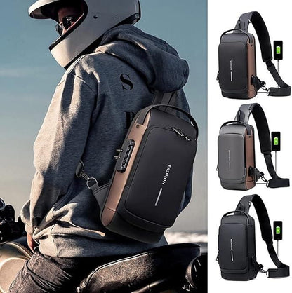 TravelGuard™ Anti-Theft Sling Bag – Waterproof, USB Charging & Secure for Daily Use