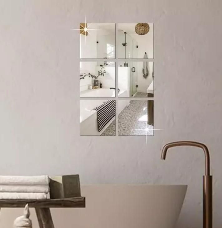 ReflectoLux™ 3D Acrylic Mirror Wall Stickers – Modern Home Décor (Set of 4)