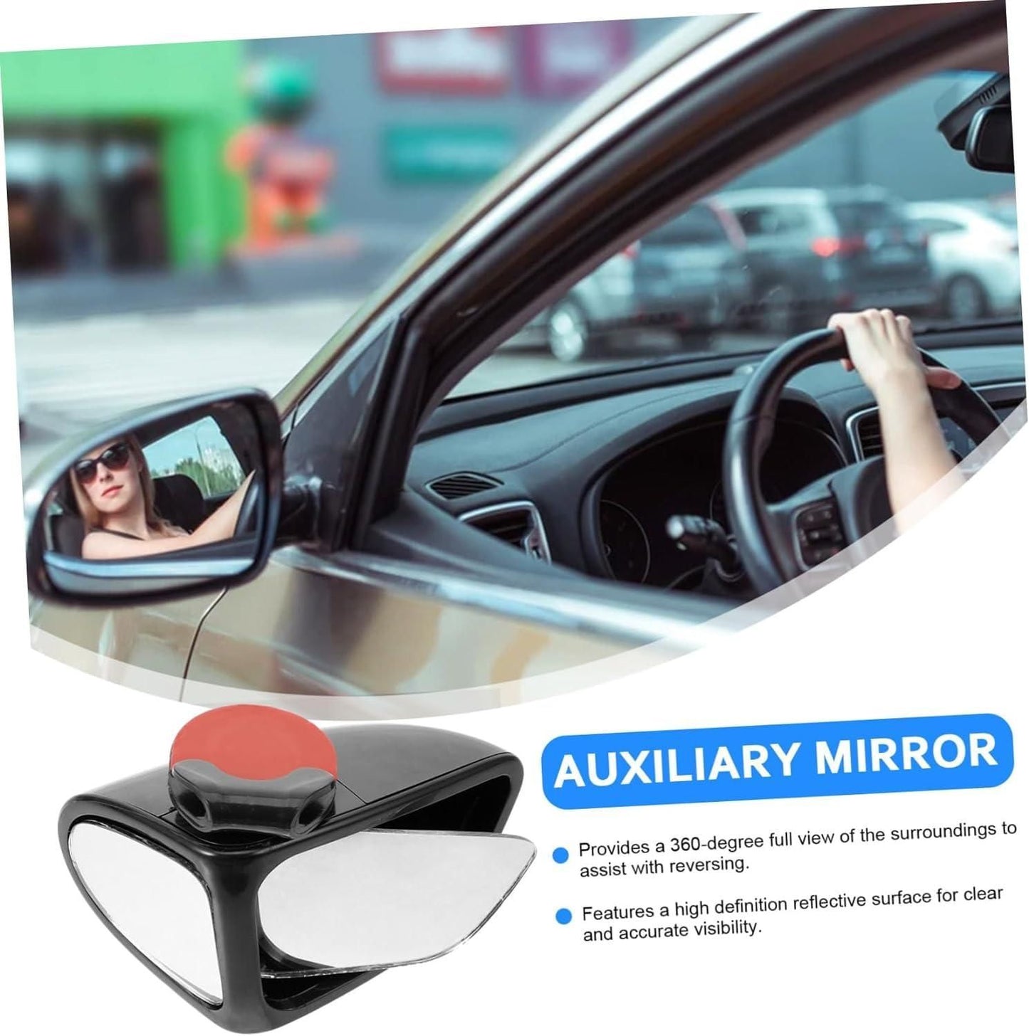 ClearView™ Adjustable Car Auxiliary Rearview Mirror – Wide-Angle Blind Spot Mirror