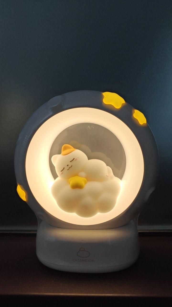 CozyPaws™ Sleeping Cat LED Night Light Lamp with Touch Control – Adorable & Soothing