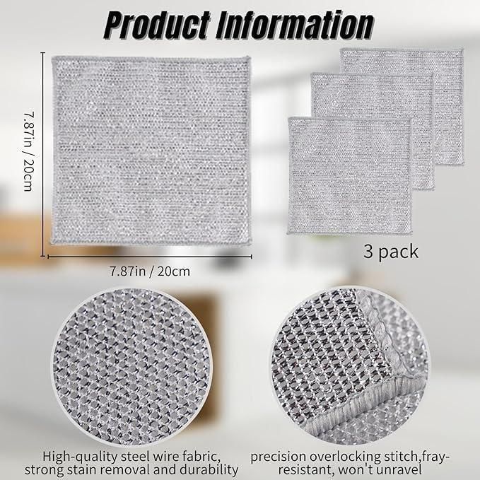 ScrubMaster™ Multipurpose Wire Dishwashing Rags – Ultimate Cleaning Power for Stubborn Stains