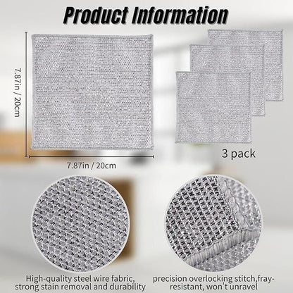 ScrubMaster™ Multipurpose Wire Dishwashing Rags – Ultimate Cleaning Power for Stubborn Stains