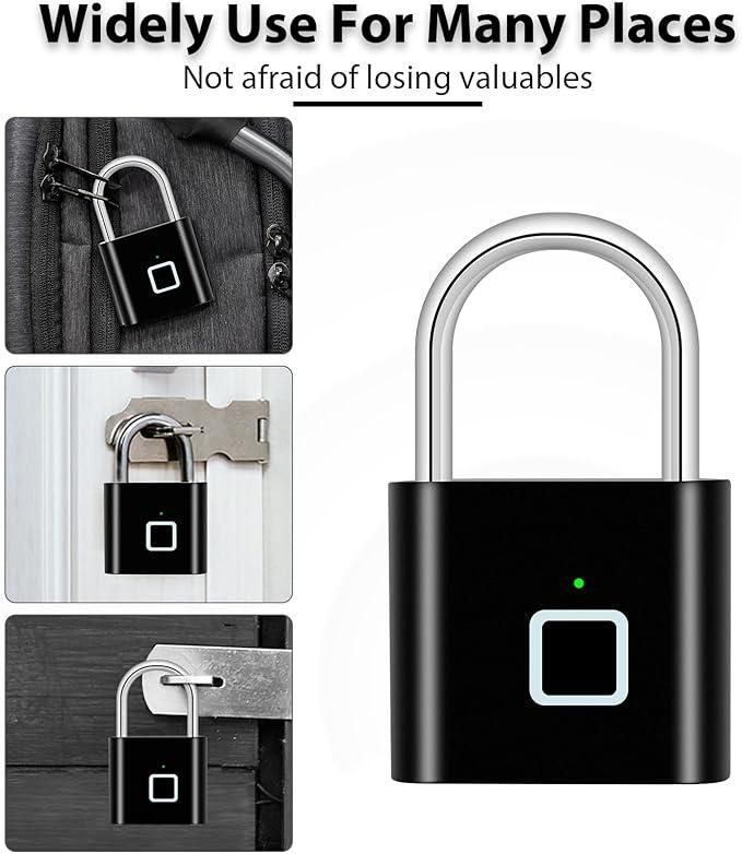 SecurePro™ Fingerprint Padlock – Rechargeable, Keyless Smart Lock for Maximum Security