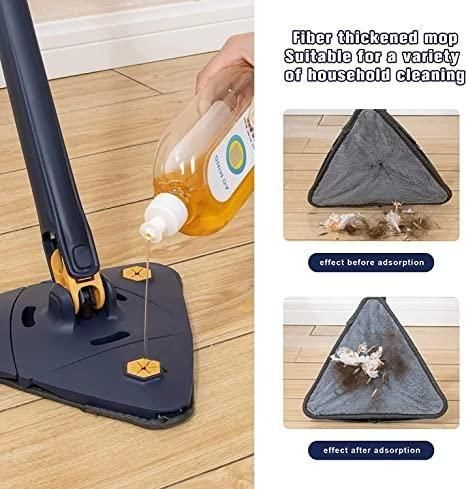 TriSqueeze™ 360° Triangle Cleaning Mop – Hands-Free Squeeze & Rotating Head