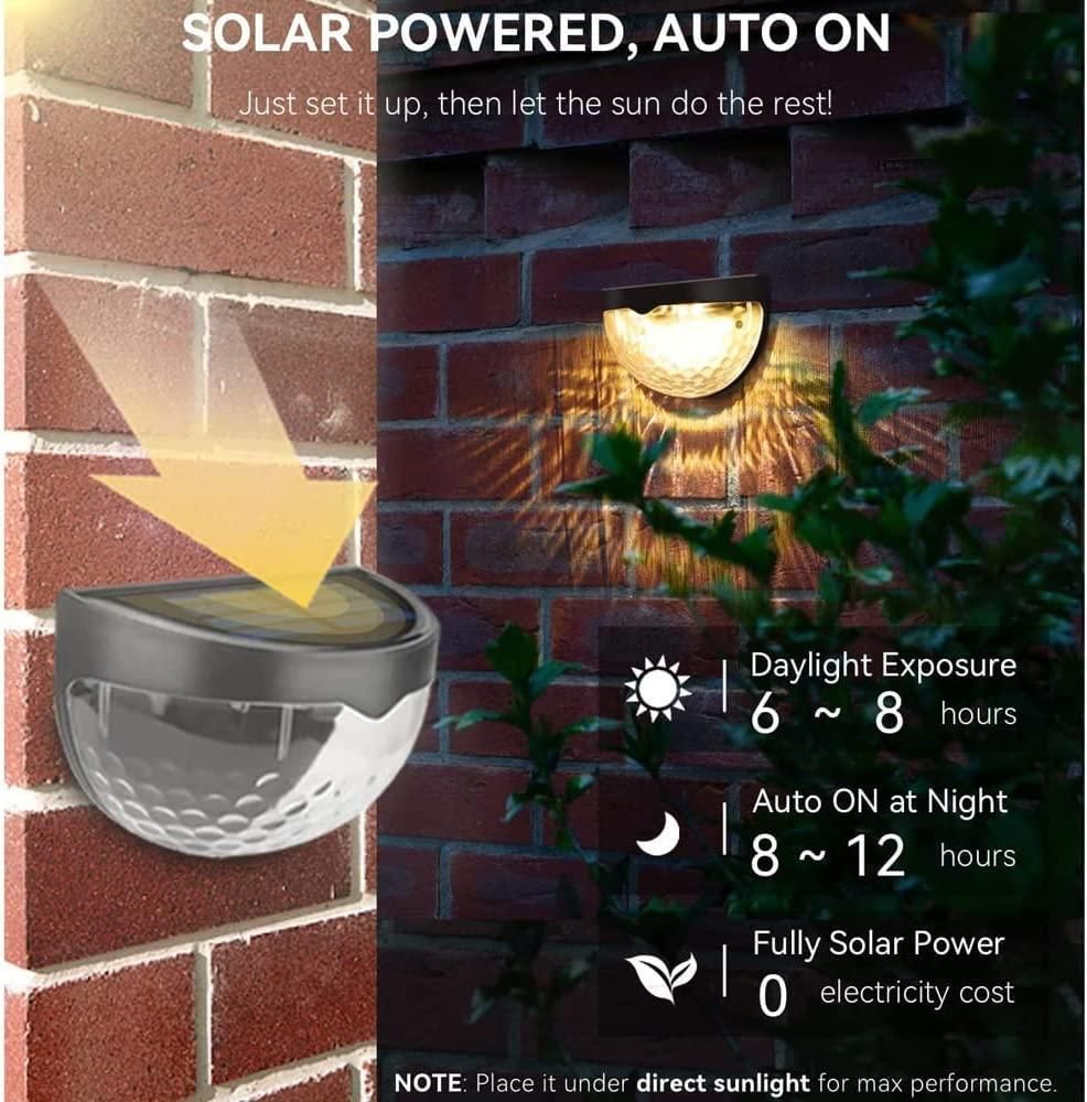 SolarGlow™ Outdoor Fence Lights (Pack of 4) – Auto-On, Zero Electricity Cost