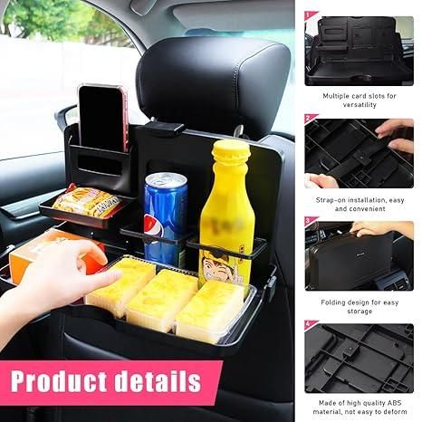 AutoTray™ Car Travel Foldable Dining & Food Tray – Compact & Adjustable Car Table