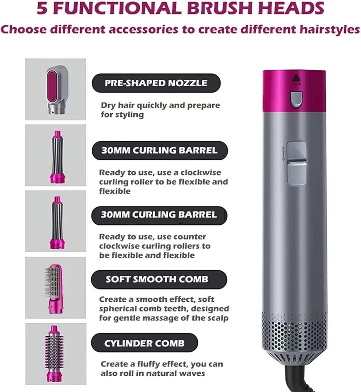 LuxeStyler 5-in-1 Hair Dryer & Styling Tool – Ultimate Hot Air Comb