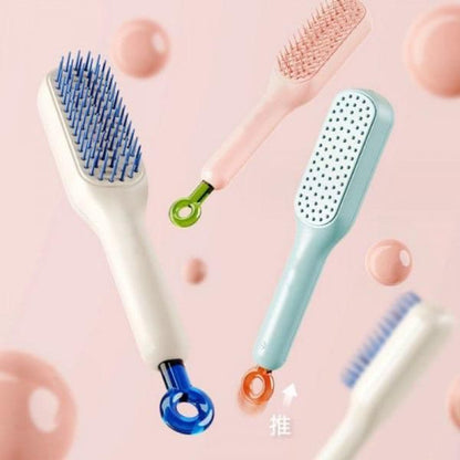 GlideEase™ Self-Cleaning Anti-Static Massage Comb – Tangle-Free Hair in Seconds