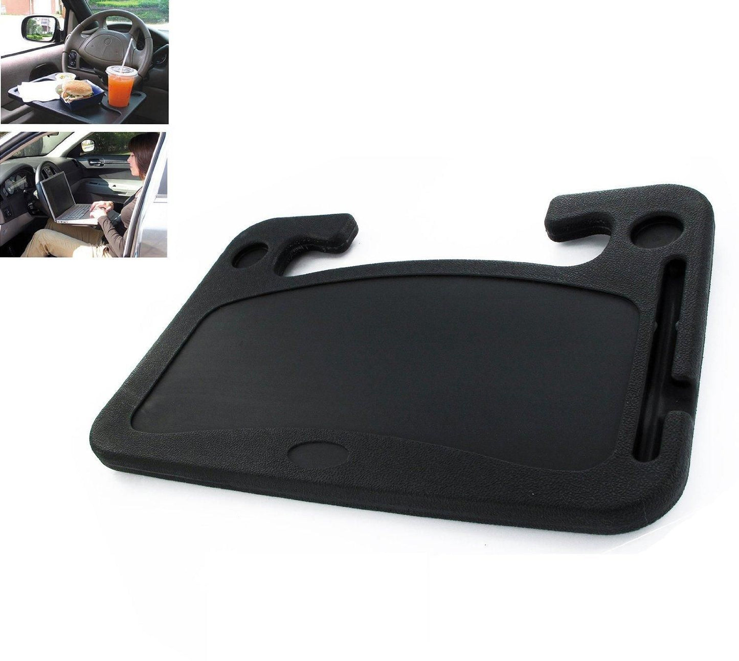 DriveEase™ Multifunctional Steering Wheel Tray & Drink Holder – Portable Car Desk