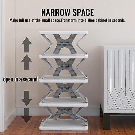 SpaceSaver™ 4-Tier Foldable Shoe Rack – Smart & Compact Storage Solution