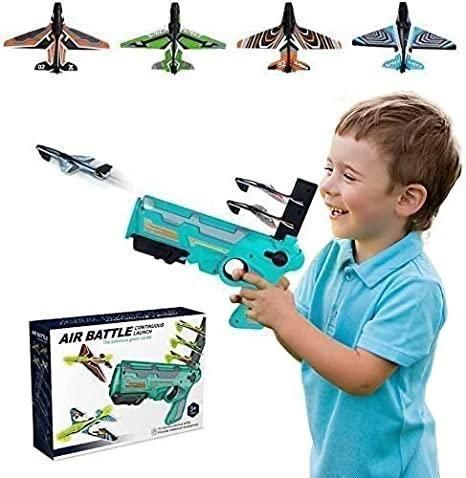 SkyBlaze™ Airplane Launcher Toy Gun – Ultimate Foam Glider Shooting Fun for Kids