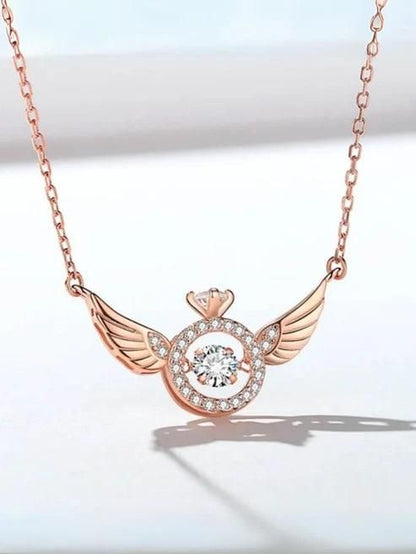 AngelGlow™ Rose Gold Angel Wings Pendant Chain – Elegant, Timeless & Radiant