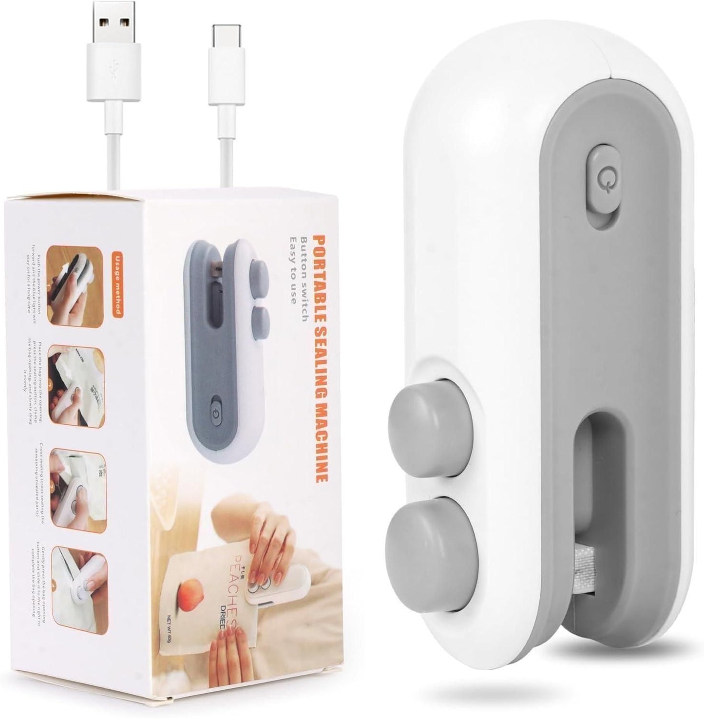SealEase™ 2-in-1 Portable Mini Bag Sealer – USB Rechargeable Heat Sealing Machine with Cutter