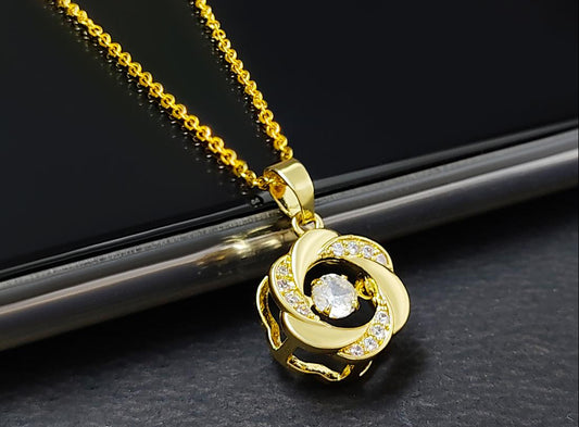 DazzleGlow™ American Diamond Pendant with Chain – Elegant & Timeless Jewelry for Women