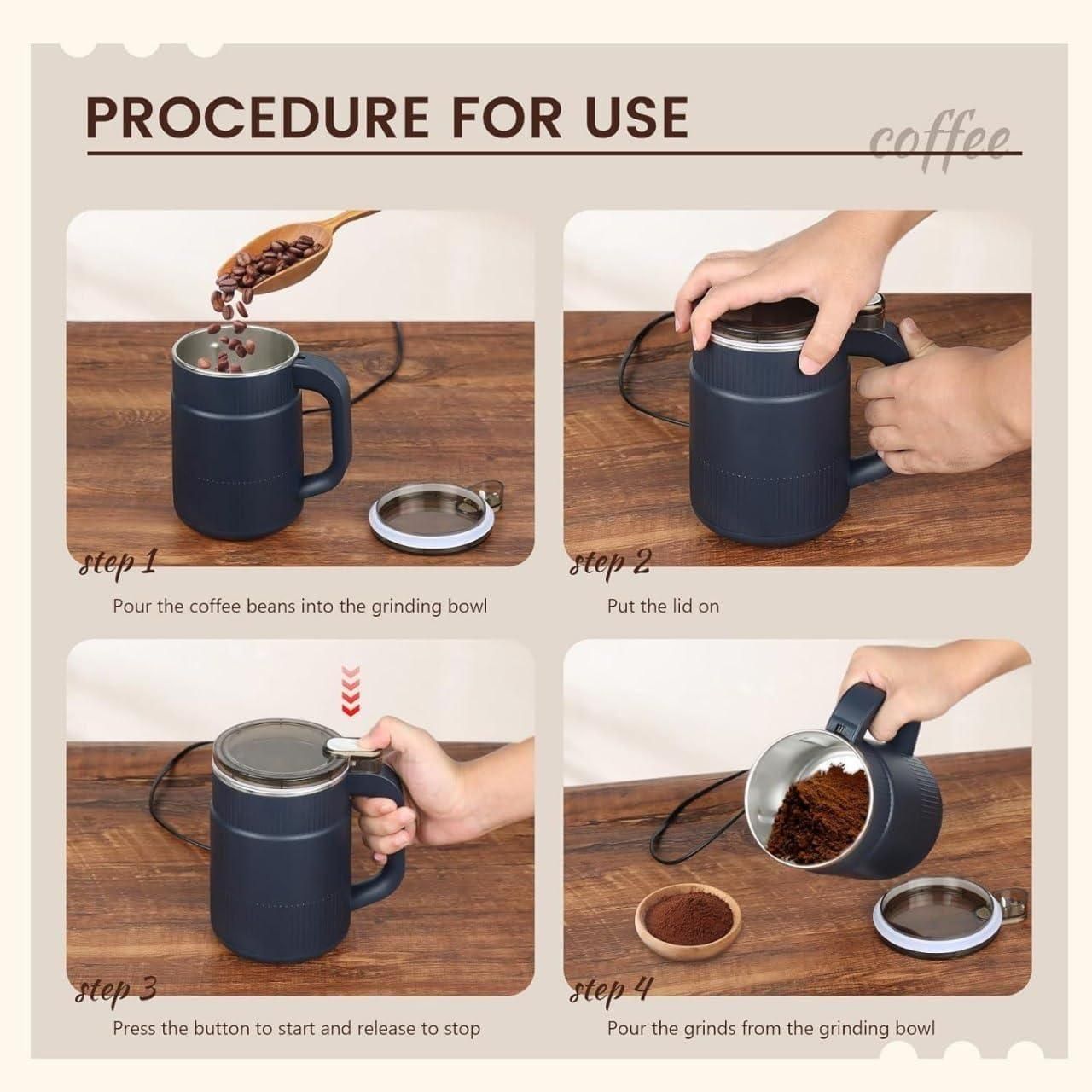 PowerGrind™ Stainless Steel Electric Grinder – Perfect for Spices, Nuts, Coffee & More