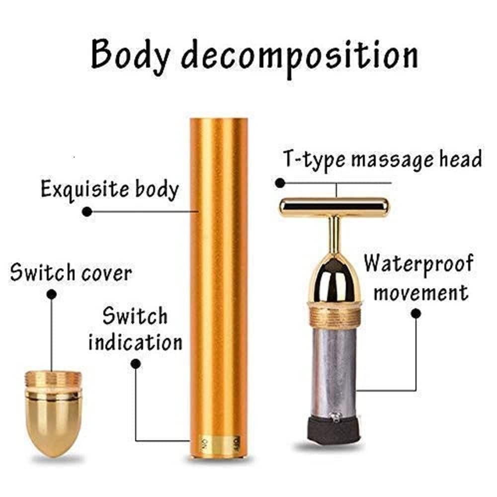 GlowLift™ 24K Gold Energy Facial Roller – Instant Skin Tightening & Anti-Aging Vibration Tool