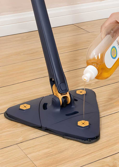 TriSqueeze™ 360° Triangle Cleaning Mop – Hands-Free Squeeze & Rotating Head