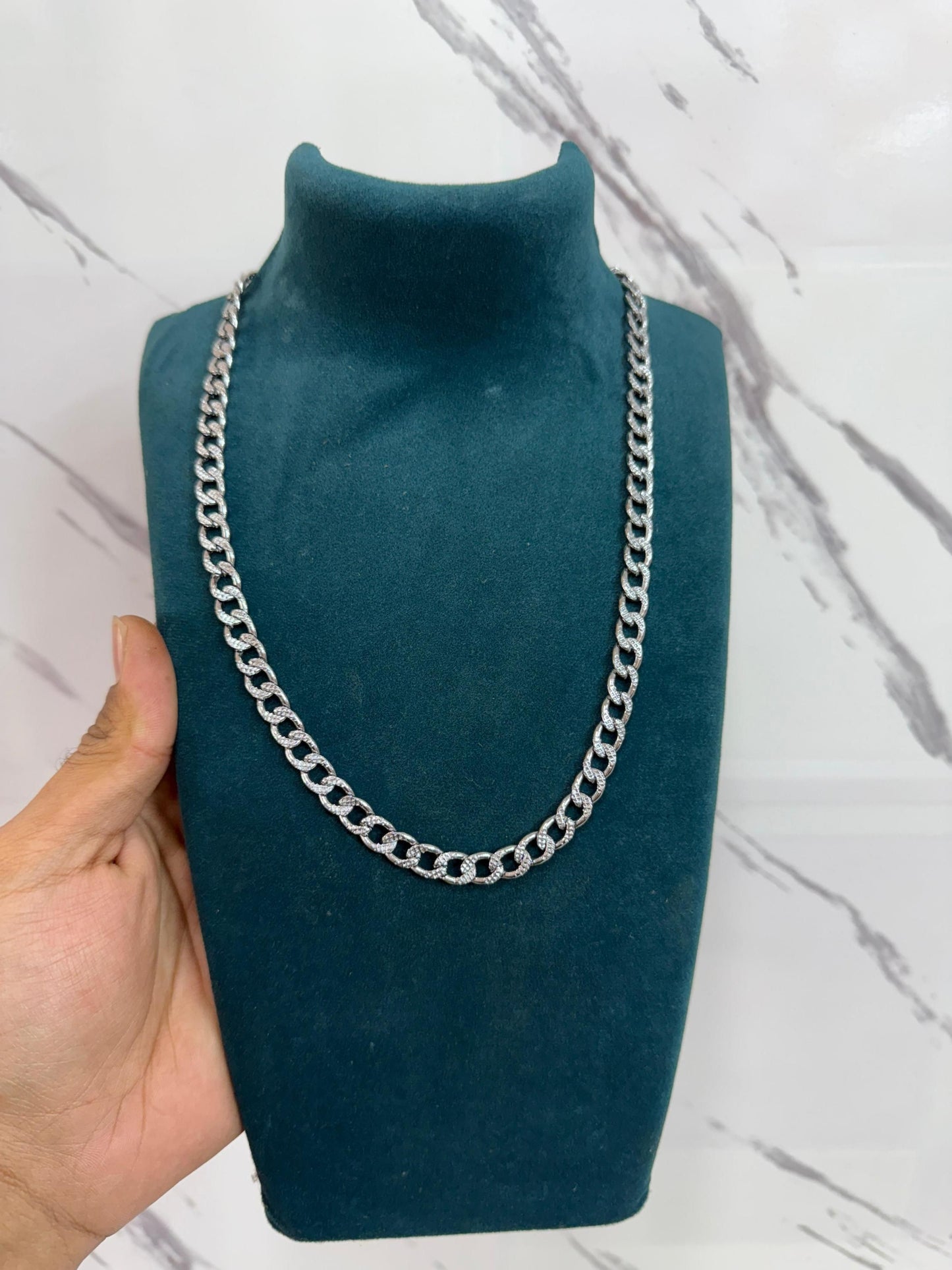 PowerChain™ Silver Cuban Link Chain – Bold, Heavy & Stylish for Men