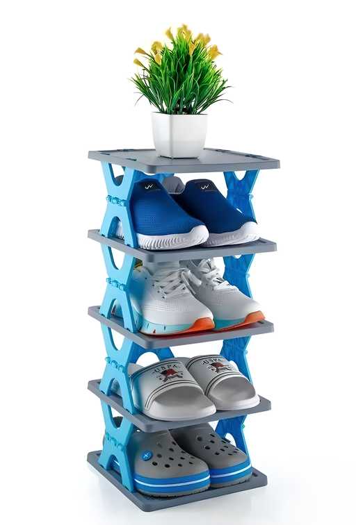 SpaceSaver™ 4-Tier Foldable Shoe Rack – Smart & Compact Storage Solution