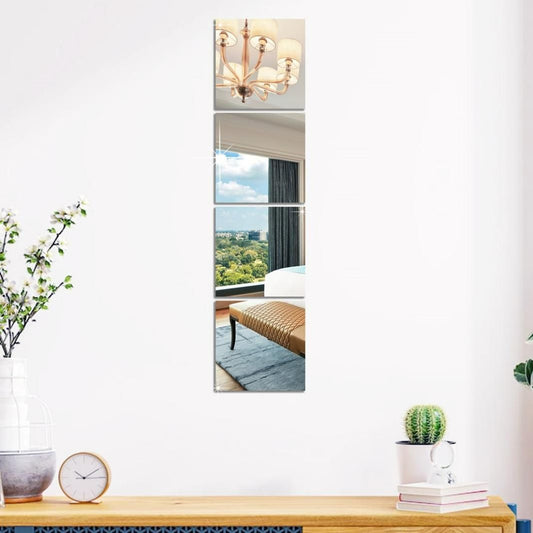 ReflectoLux™ 3D Acrylic Mirror Wall Stickers – Modern Home Décor (Set of 4)