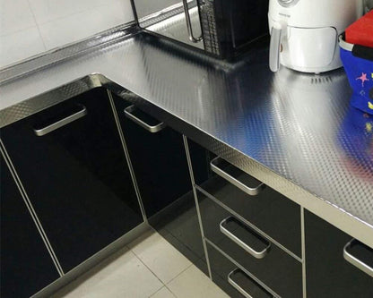 ShieldWrap™ Kitchen Foil Sticker – Waterproof & Oil-Proof Aluminum Backsplash (2 Rolls, 2 Meters Each)
