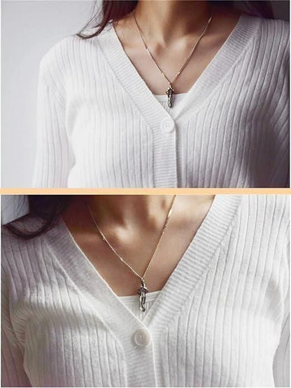 EternalHug™ Silver & Black Couple Pendant Necklace – Symbol of Love & Togetherness