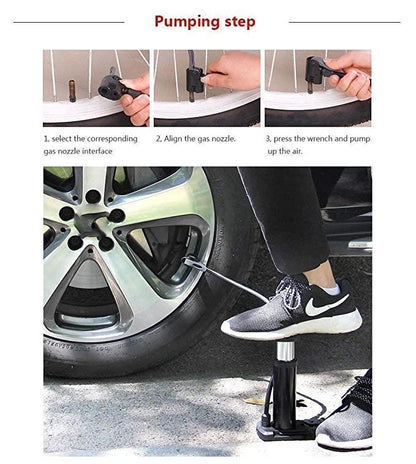AirMaster™ Portable High-Pressure Foot Air Pump Compressor – Heavy-Duty Inflator for Car & Bike