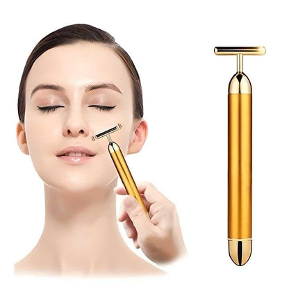 GlowLift™ 24K Gold Energy Facial Roller – Instant Skin Tightening & Anti-Aging Vibration Tool