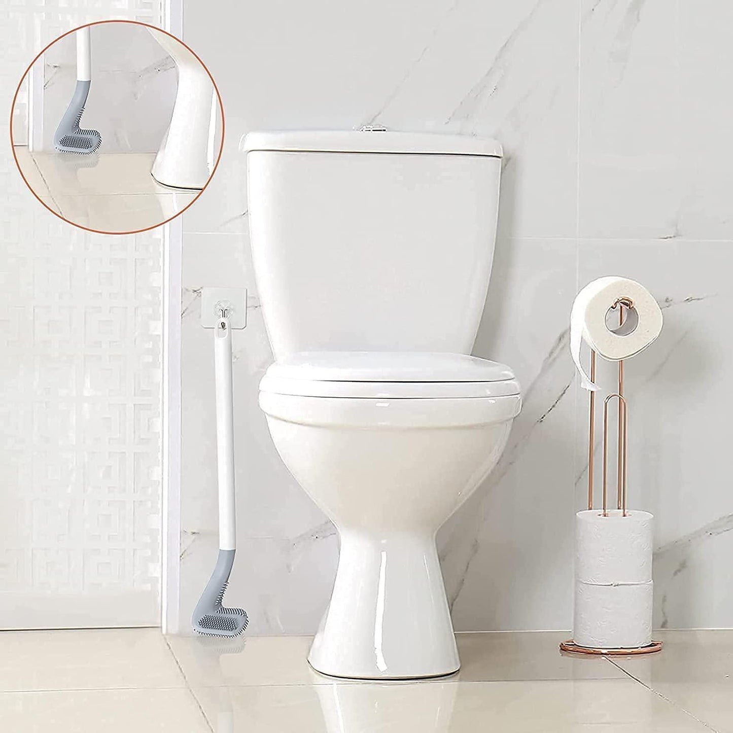 FlexiClean™ 360° Silicone Toilet Brush Set – Deep Cleaning, No Dead Ends! (Pack of 2)