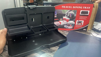 AutoTray™ Car Travel Foldable Dining & Food Tray – Compact & Adjustable Car Table