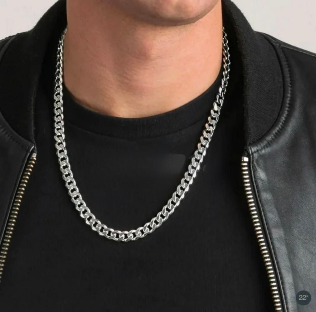 PowerChain™ Silver Cuban Link Chain – Bold, Heavy & Stylish for Men