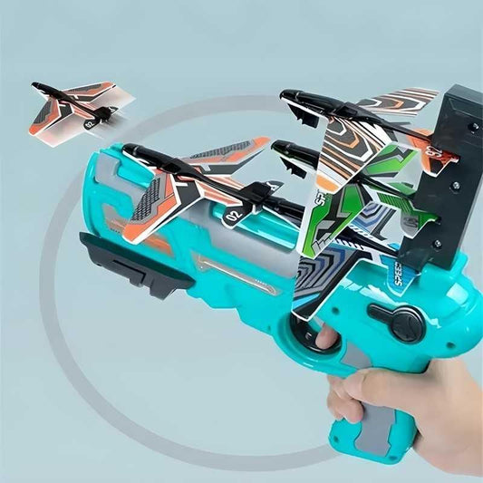 SkyBlaze™ Airplane Launcher Toy Gun – Ultimate Foam Glider Shooting Fun for Kids