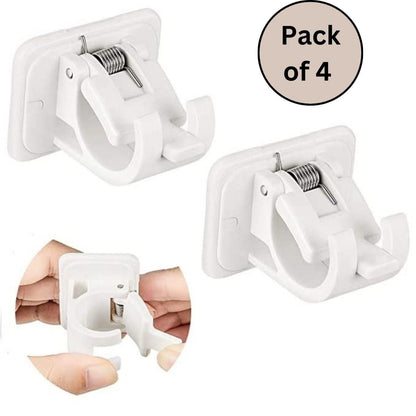 QuickGrip™ Self-Adhesive Instant Wall Mount Sticking Clip Hooks – Heavy-Duty & Damage-Free (Pack of 4)
