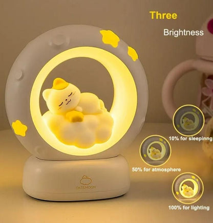 CozyPaws™ Sleeping Cat LED Night Light Lamp with Touch Control – Adorable & Soothing