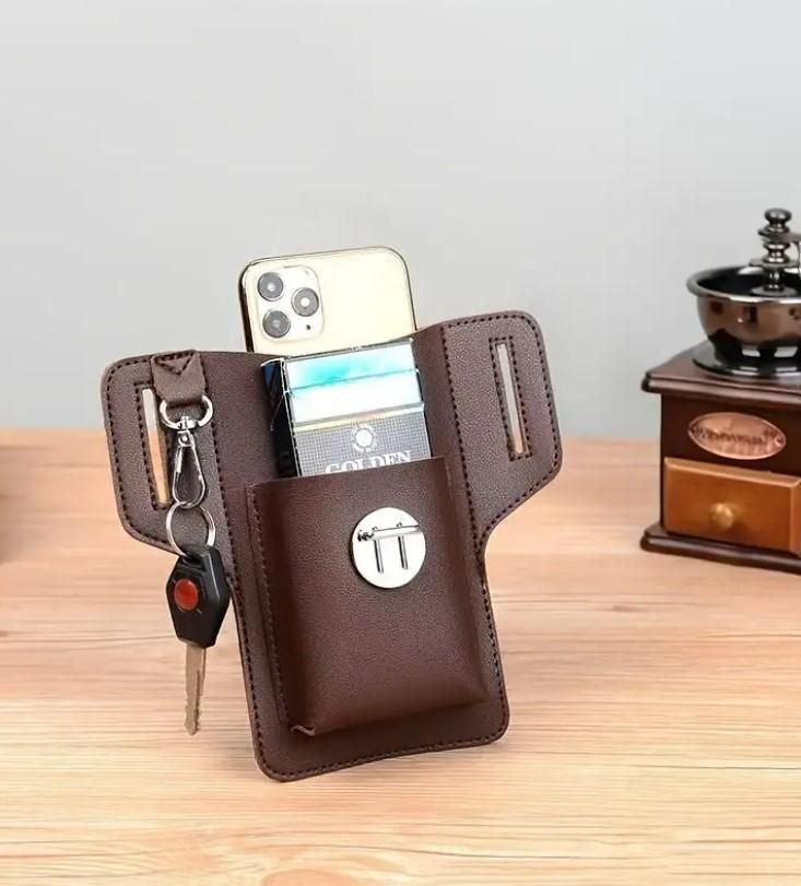 LeatherGuard™ Hands-Free Belt Pouch – Secure & Stylish Phone Case for Men