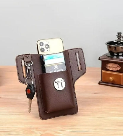 LeatherGuard™ Hands-Free Belt Pouch – Secure & Stylish Phone Case for Men