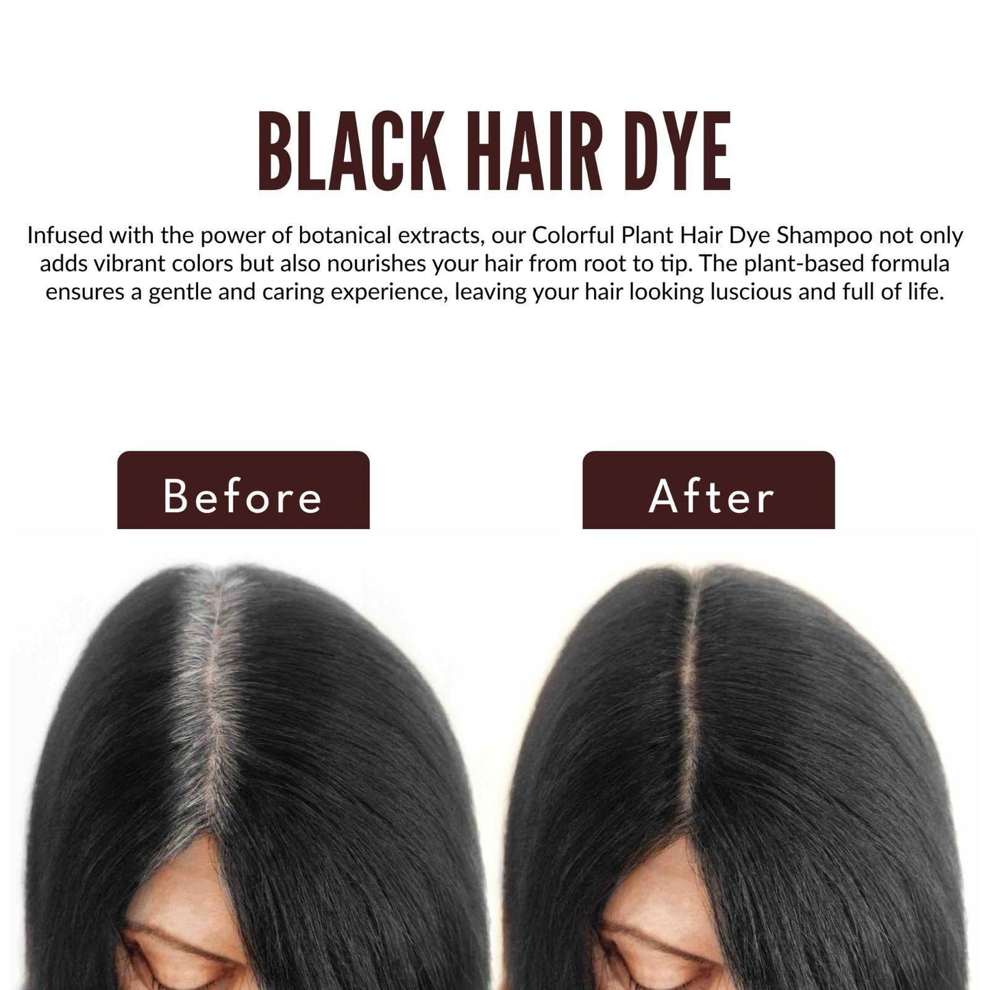 InstaDye™ Plant-Based Hair Color Shampoo – Quick & Mess-Free Coloring with Built-In Comb (Pack of 2)
