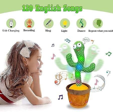 GroovyCactus™ LED Dancing & Talking Cactus Toy – Fun, Music & Mimicry for Kids